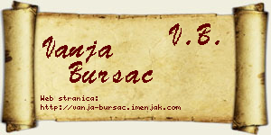 Vanja Bursać vizit kartica